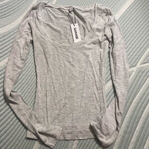 Garage Women's Gray soft scoop neck  Long Sleeve Top